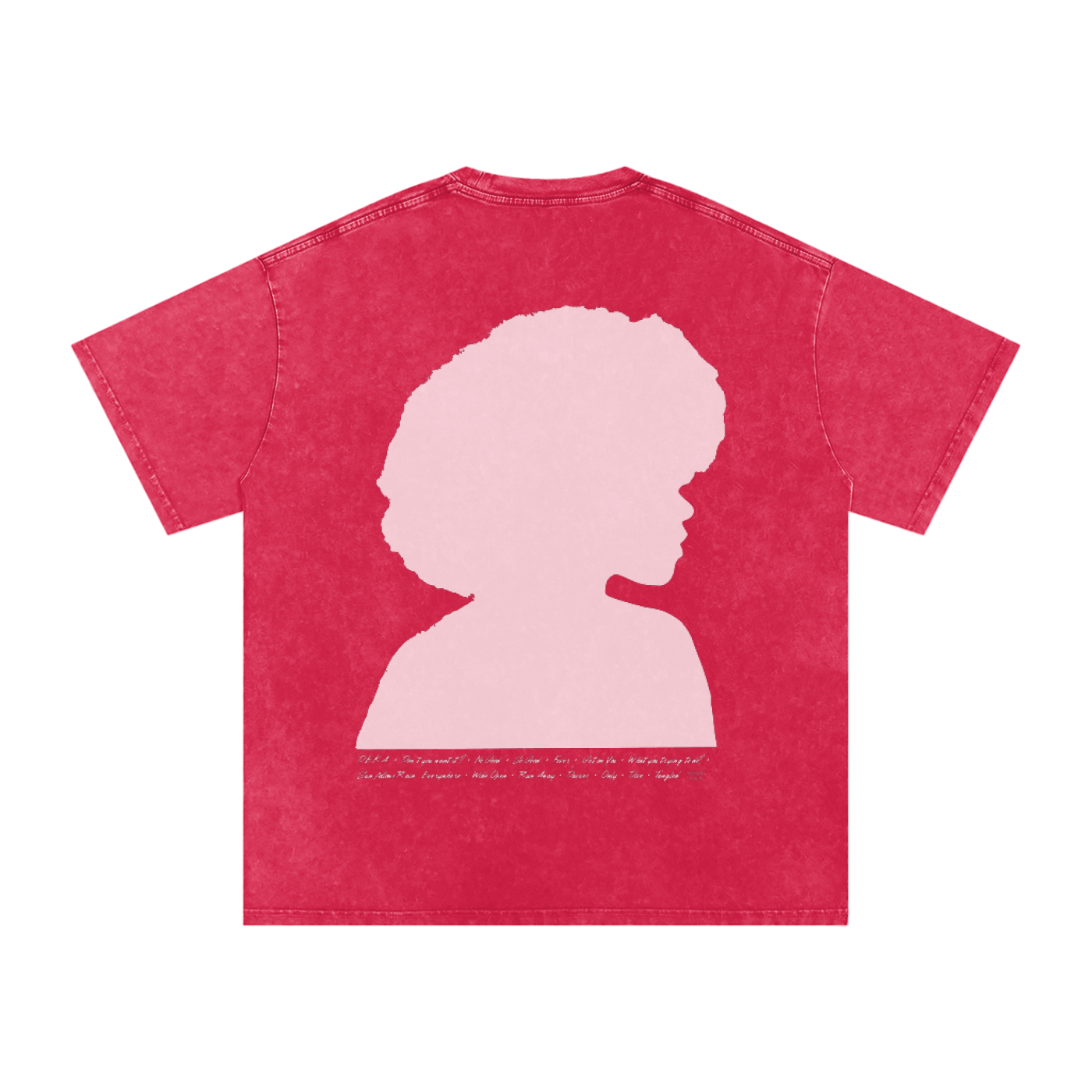 Winnie Ama - Back Design - Snow Washed Oversized Cotton T-Shirt