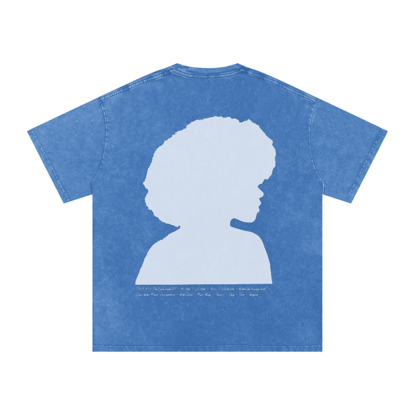 Winnie Ama - Back Design - Snow Washed Oversized Cotton T-Shirt