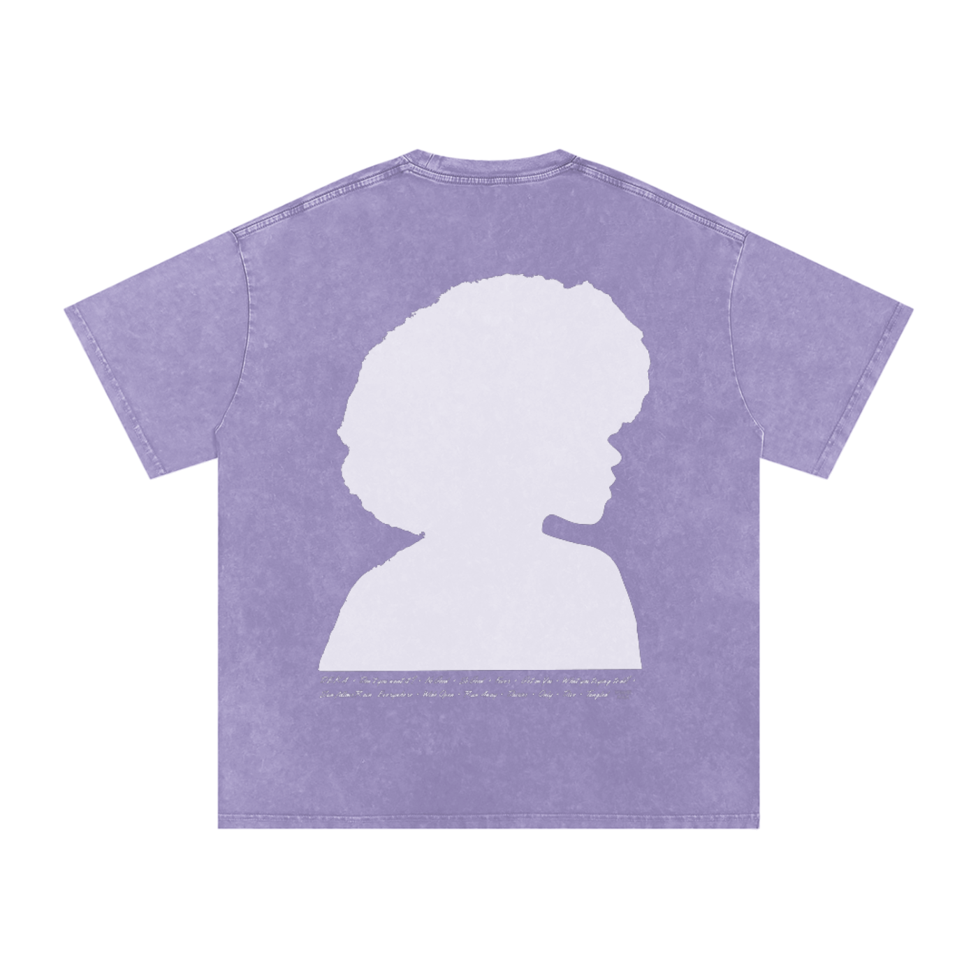 Winnie Ama - Back Design - Snow Washed Oversized Cotton T-Shirt