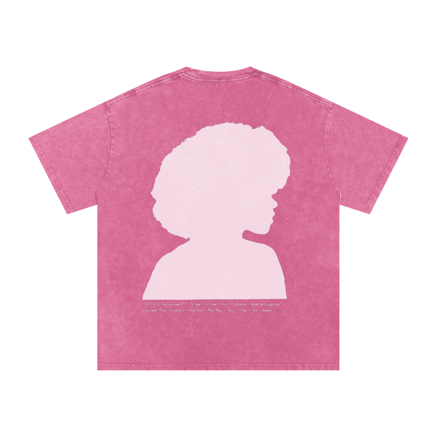 Winnie Ama - Back Design - Snow Washed Oversized Cotton T-Shirt