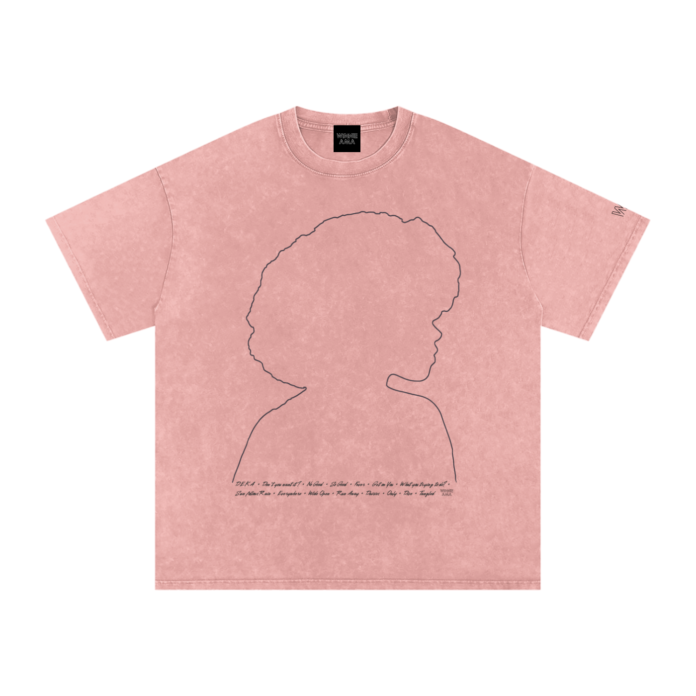 Winnie Ama - Front - Colour Snow Washed Oversized Cotton T-Shirt