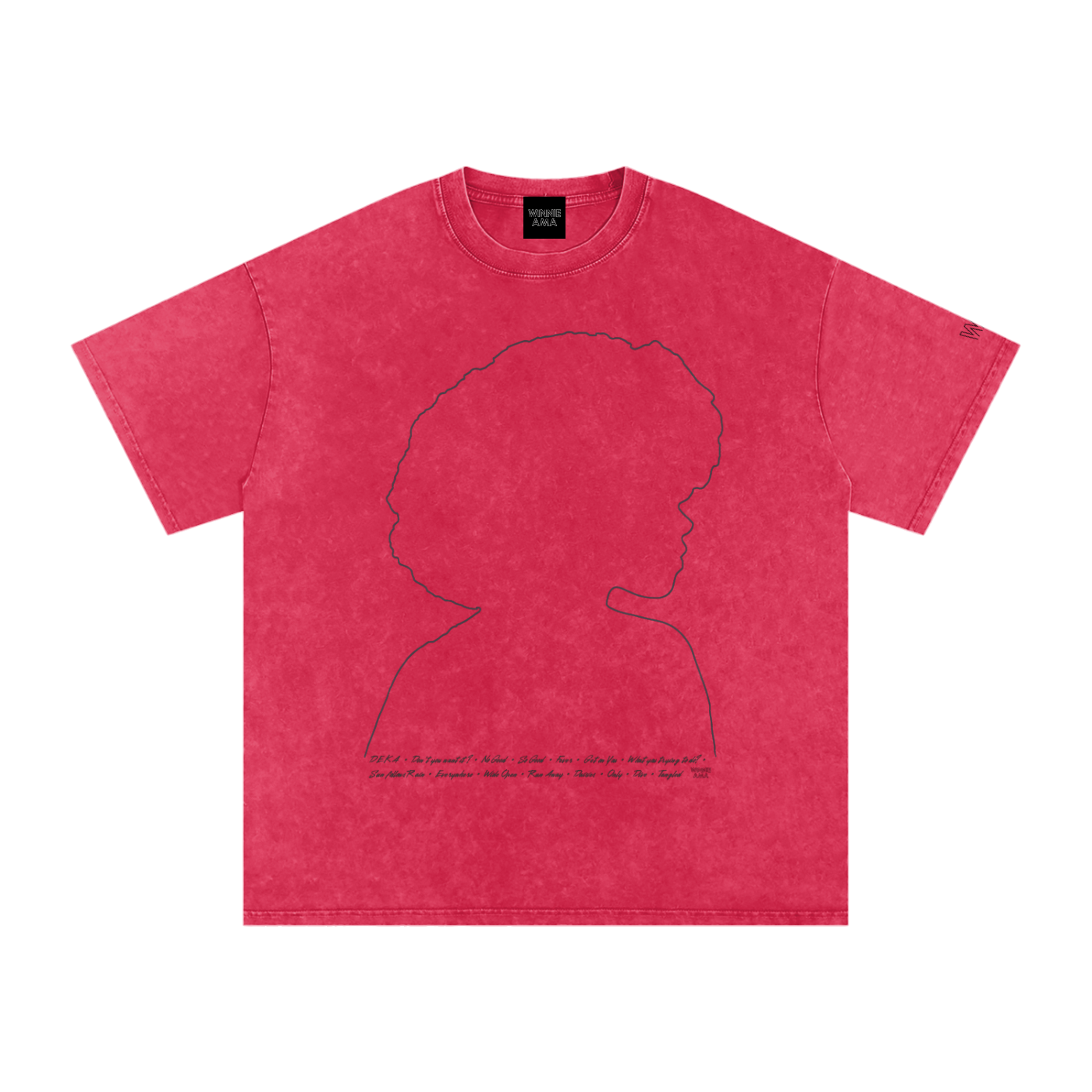 Winnie Ama - Front - Colour Snow Washed Oversized Cotton T-Shirt
