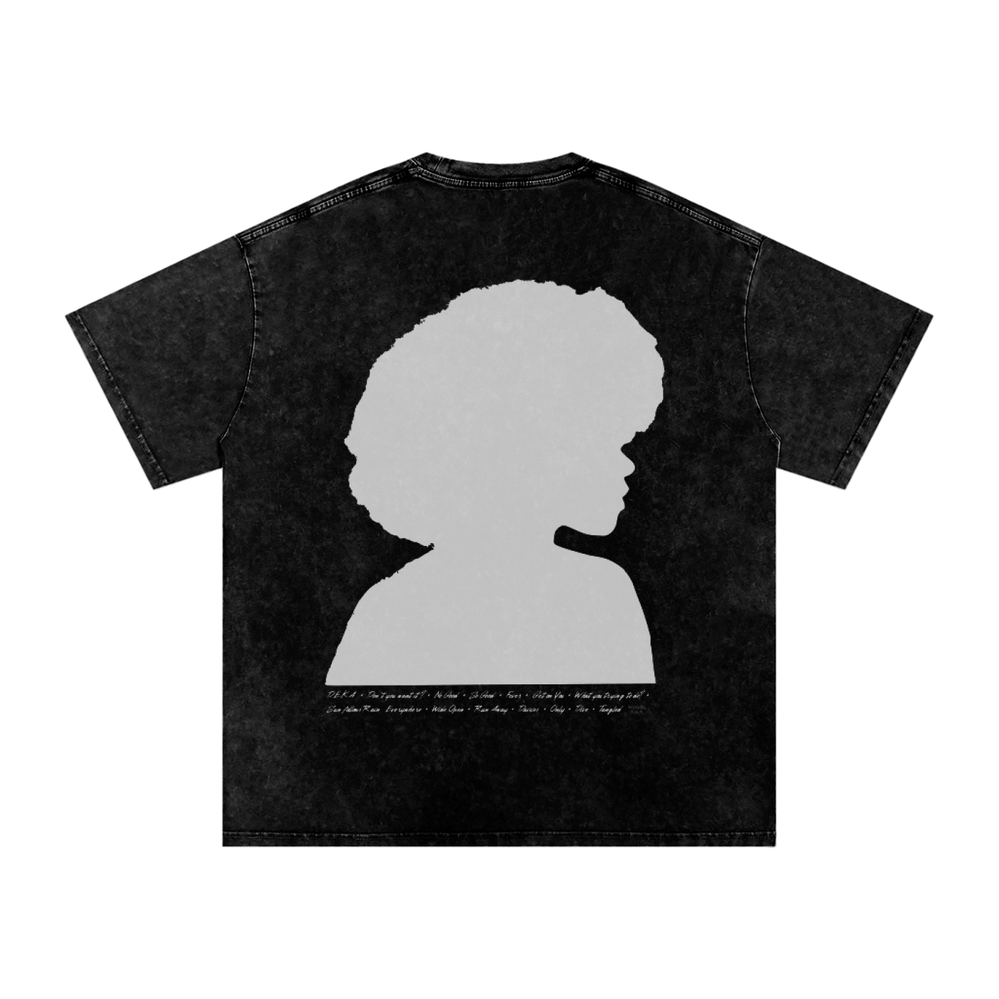 Winnie Ama - Back Design - Snow Washed Oversized Cotton T-Shirt